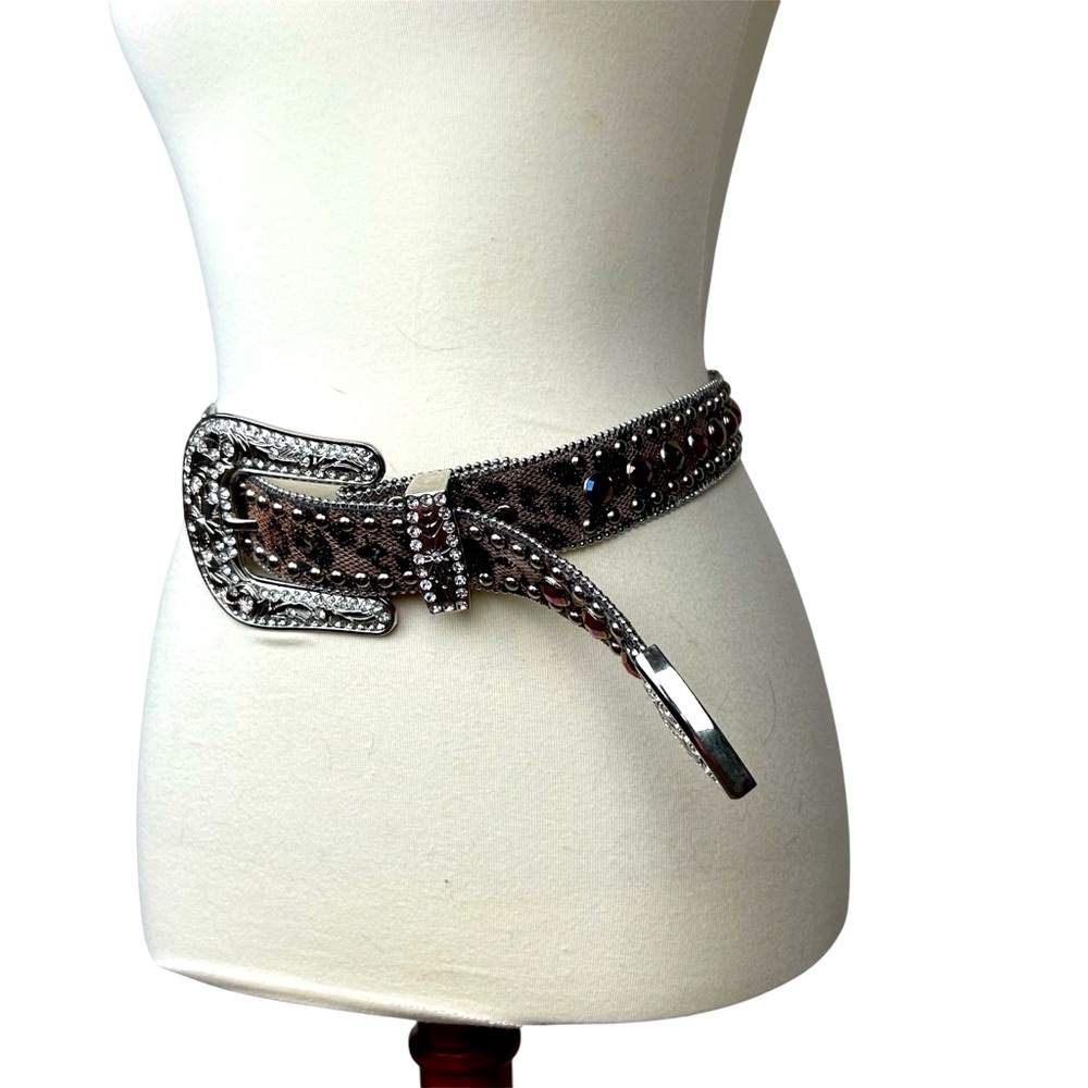 Elegant Silver and Brown Women's Belt